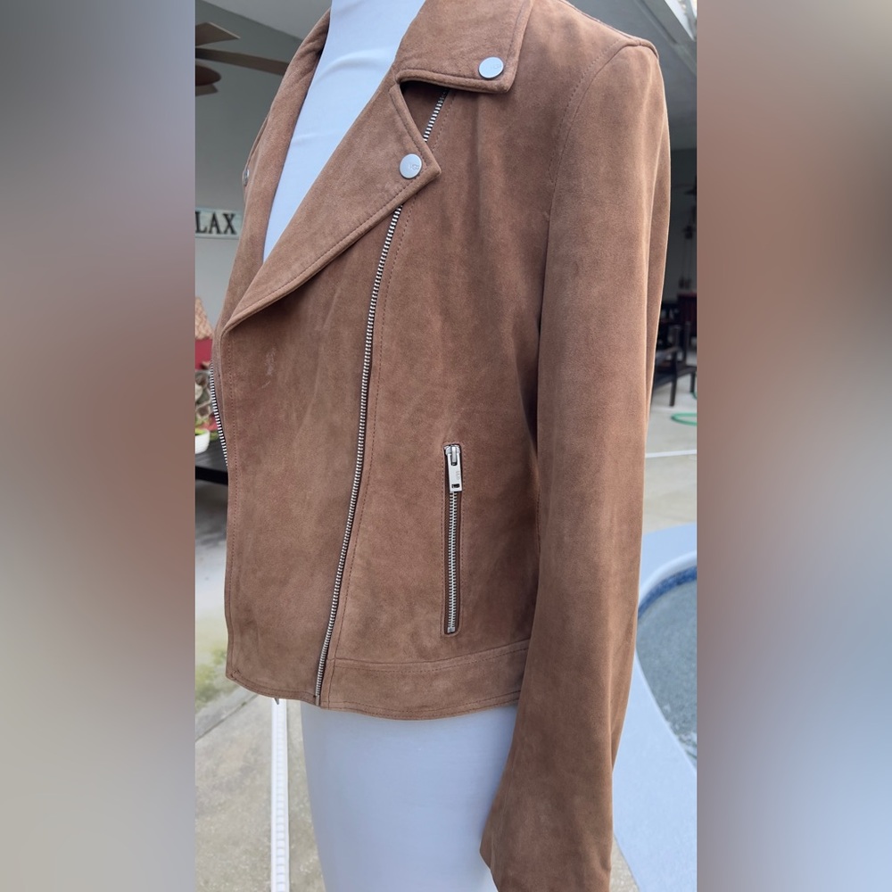 Women's Ugg Ronnie Suede Moto Jacket Size M Excellent - Never Worn New - Picture 9 of 14